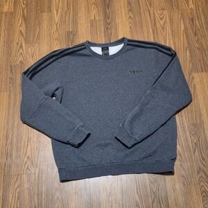 Adidas 3-Stripe Hoodie Mens M Grey Y2K Pullover Sweatshirt Athletic Streetwear